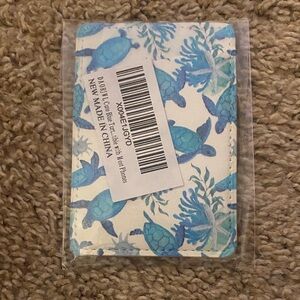 Sea Turtle Print Card Holder - Blue & White